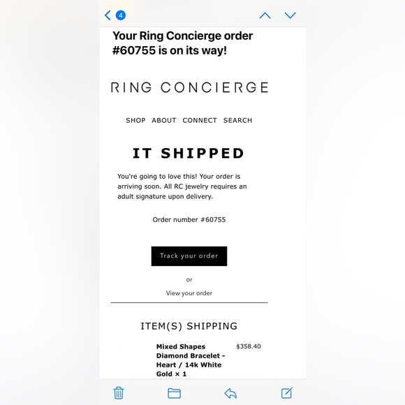 Ring Concierge Mixed Shapes Diamond Bracelet - Heart - Picture 5 of 5